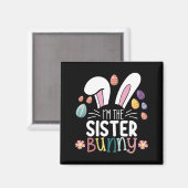 Ich bin die Schwester Bunny Osterfamilie, die pass Magnet (Vorderseite/Rückseite)