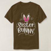 Ich bin die Schwester Bunny Rabbit Ohren Ei Funny T-Shirt (Design vorne)