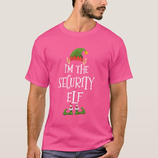 Ich bin die Security Elf Graphic - Funny Ugly Chri T-Shirt (Vorderseite)