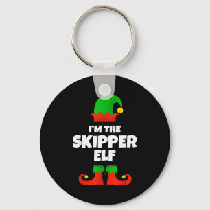 Ich bin die Skipper-Elf-Familien-Pyjama-Weihnachte Schlüsselanhänger