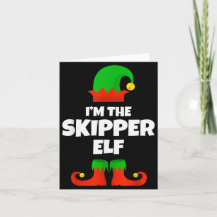 Ich bin die Skipper-Elfen-Familien-Pyjama-Weihnach Karte