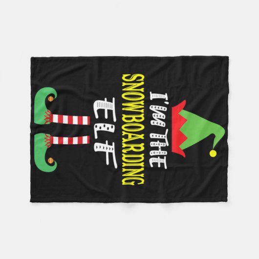 Ich bin die Snowboarding Elf Matching Family Group Fleecedecke (Vorderseite (Horizontal))