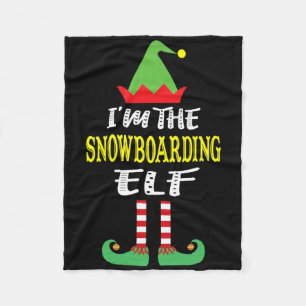Ich bin die Snowboarding Elf Matching Family Group Fleecedecke
