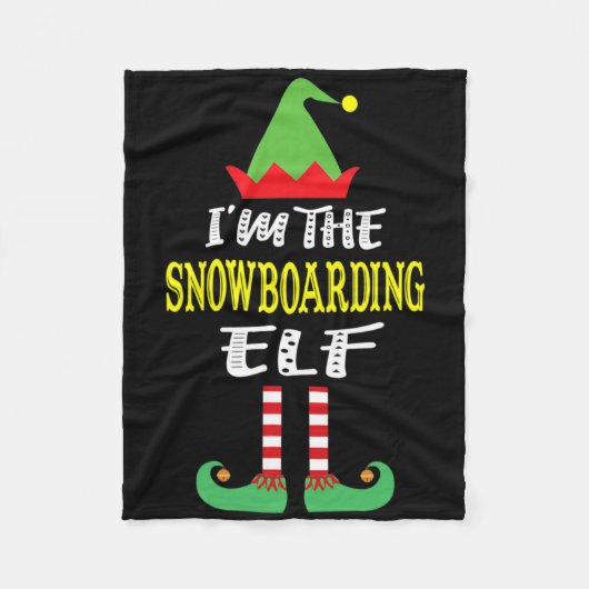 Ich bin die Snowboarding Elf Matching Family Group Fleecedecke (Vorderseite)
