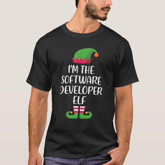 Ich bin die Software-Entwickler Elf Weihnachtsfami T-Shirt (Vorderseite)