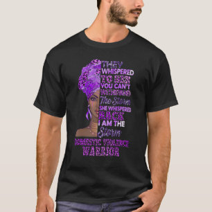 Ich bin die Storm Black Women Lila häusliche Gewal T-Shirt