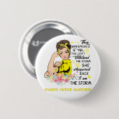 Ich bin die Storm BLADDER CANCER-Bewusstsein Button (Vorne & Hinten)
