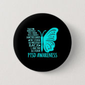 Ich bin die Storm Ptsd Stress Awareness Ribbon Gra Button (Vorderseite)