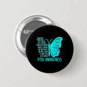 Ich bin die Storm Ptsd Stress Awareness Ribbon Gra Button (Vorne & Hinten)