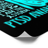Ich bin die Storm Ptsd Stress Awareness Ribbon Gra Poster (Ecke)
