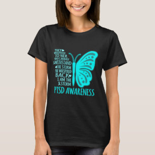 Ich bin die Storm Ptsd Stress Awareness Ribbon Gra T-Shirt