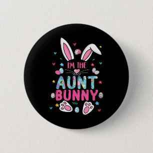 Ich bin die Tante Bunny Happy Ostern Niedliche Tan Button
