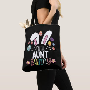 Ich bin die Tante Bunny Osterfamilie Matching Tasche