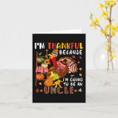 Ich bin die tanzende Türkei Erntedank Familie 2023 Karte (Gelbe Blume)