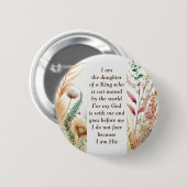 Ich bin die Tochter eines Christlichen Glaubenssat Button (Vorne & Hinten)