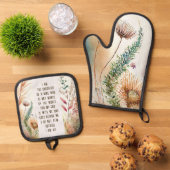 Ich bin die Tochter eines Christlichen Glaubenssat Ofenhandschuh & Topflappen-Set (Oben Unten)