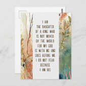 Ich bin die Tochter eines Christlichen Glaubenssat Postkarte (Vorne/Hinten)
