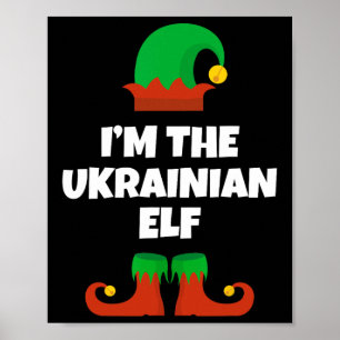 Ich bin die ukrainische Elf-Familie-Pyjama-Weihnac Poster