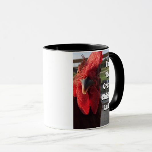 Ich bin die verrückte Chicken Lady Coffee Tasse (VorderseiteRechts)