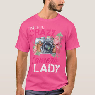 ICH Bin Die Verrückte Kamera-Dame Fotografin Tee F
