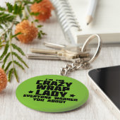 Ich bin die verrückte Wrap Dame - Es funktioniert! Schlüsselanhänger (Seite)