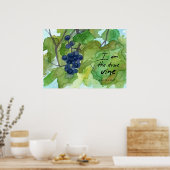 Ich bin die wahre Weinschrift Johannes 15:1 Traube Poster (Küche)