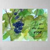 Ich bin die wahre Weinschrift Johannes 15:1 Traube Poster (Vorne)