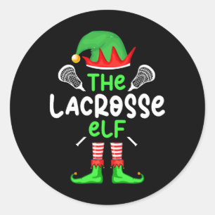 Ich bin die Weihnachtsfamilie der Lacrosse Elf, di Runder Aufkleber