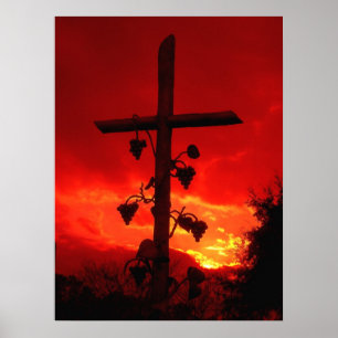 Ich bin die Weinrebe, du bist die Äste Kreuzplakat Poster