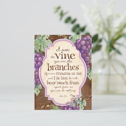 Ich bin die Weinschrift Postkarte (Stehend Vorderseite)