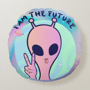 Ich bin die zukünftige Alien-Kissen Rundes Kissen