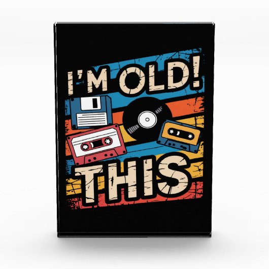 Ich bin diese alte farbenfrohe Retro-Musik-Nostalg Fotoblock (Vorderseite)