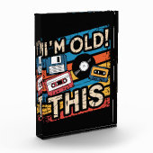 Ich bin diese alte farbenfrohe Retro-Musik-Nostalg Fotoblock (Links)