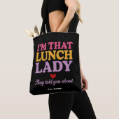 Ich bin diese Lunch Lady, die sie dir über lustige Tasche (Von Nahem)