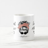 Ich bin diese Mama Funny Messy Bun Glitzer Kaffeetasse (Mittel)