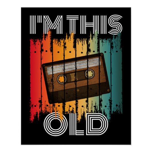 Ich bin dieses alte, klassische Retro-Kassettenban Poster (Vorderseite)