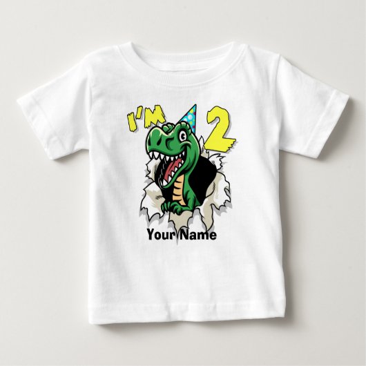 Ich bin Dinosaurier 2 Baby T-shirt (Vorderseite)