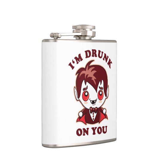 Ich bin dir Betrunken | Niedliche Vampire-Liebe Flachmann (Rechts)