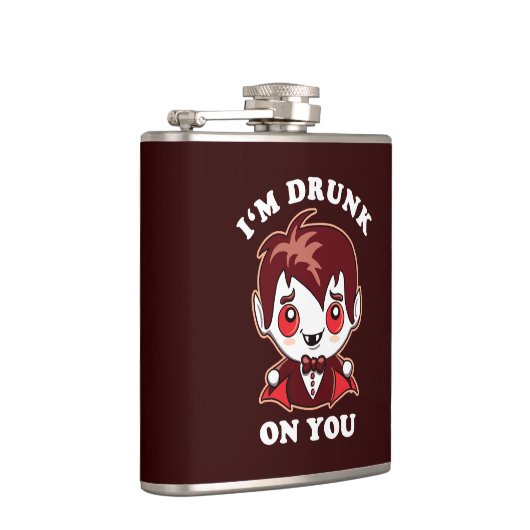 Ich bin dir Betrunken | Niedliche Vampire-Liebe Flachmann (Rechts)