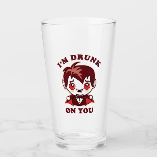 Ich bin dir Betrunken | Niedliche Vampire-Liebe Glas (Vorderseite)