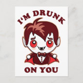 Ich bin dir Betrunken | Niedliche Vampire-Liebe Postkarte (Vorderseite)