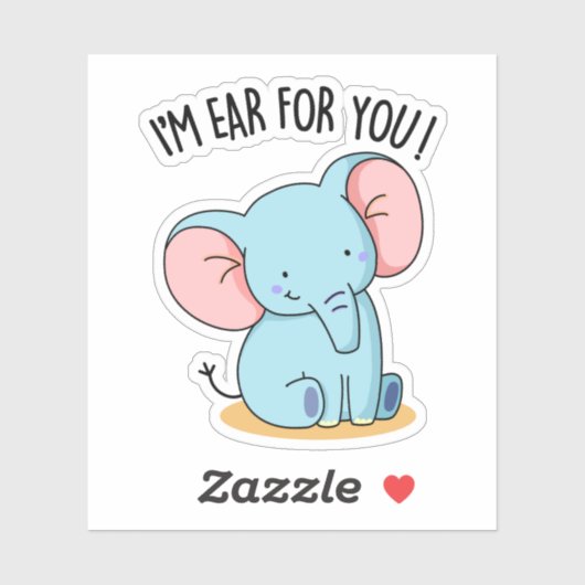 Ich bin dir ein Ohr für deinen lustigen Elefantenp Aufkleber (Blatt)