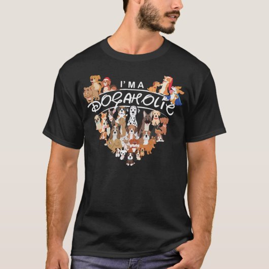 Ich bin Dogaholic, Hund ein Alkoholiker T-Shirt (Vorderseite)