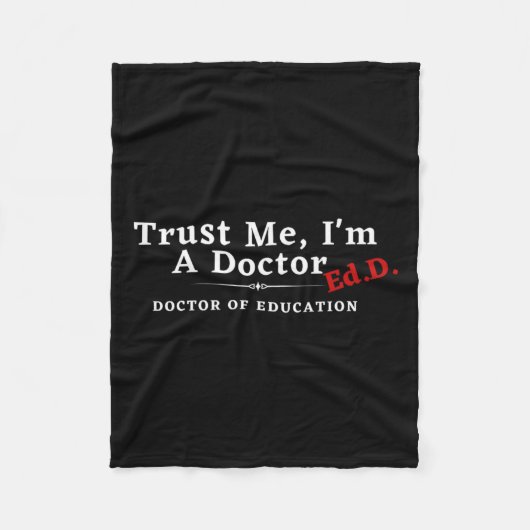 Ich bin Doktor der Bildung Ed.d. Fleecedecke (Vorderseite)