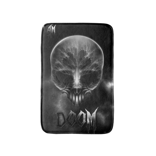 Ich bin Doom Fraktal Skull Badematte (Vorderseite Vertikal)