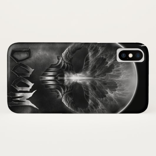 Ich bin Doom Fraktal Skull Case-Mate iPhone Hülle (Rückseite (Horizontal))
