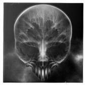 Ich bin Doom Fraktal Skull Fliese (Vorderseite)