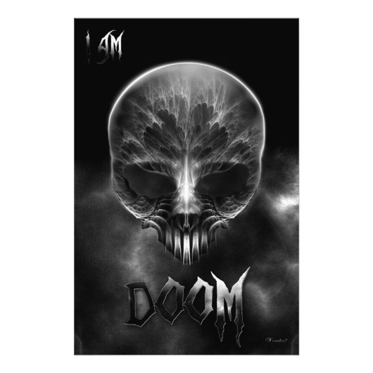 Ich bin Doom Fraktal Skull Fotodruck (Vorne)