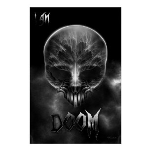 Ich bin Doom Fraktal Skull Poster