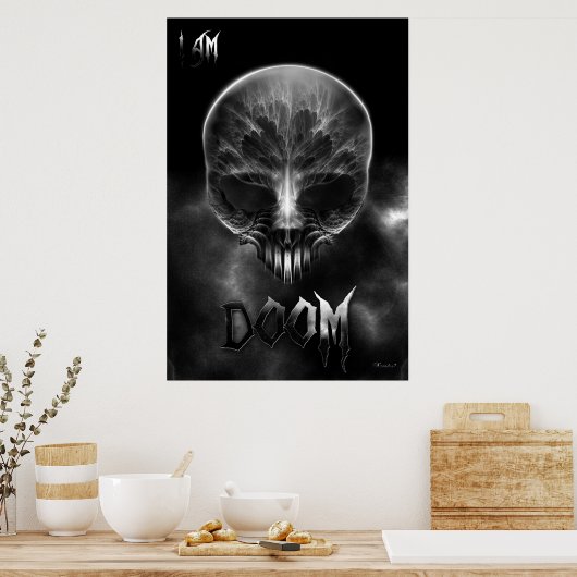 Ich bin Doom Fraktal Skull Poster (Küche)